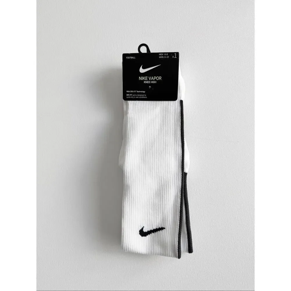 NIKE Men/ Women  Vapor Knee High football  Socks size M 6-8 W 6-10 Black White